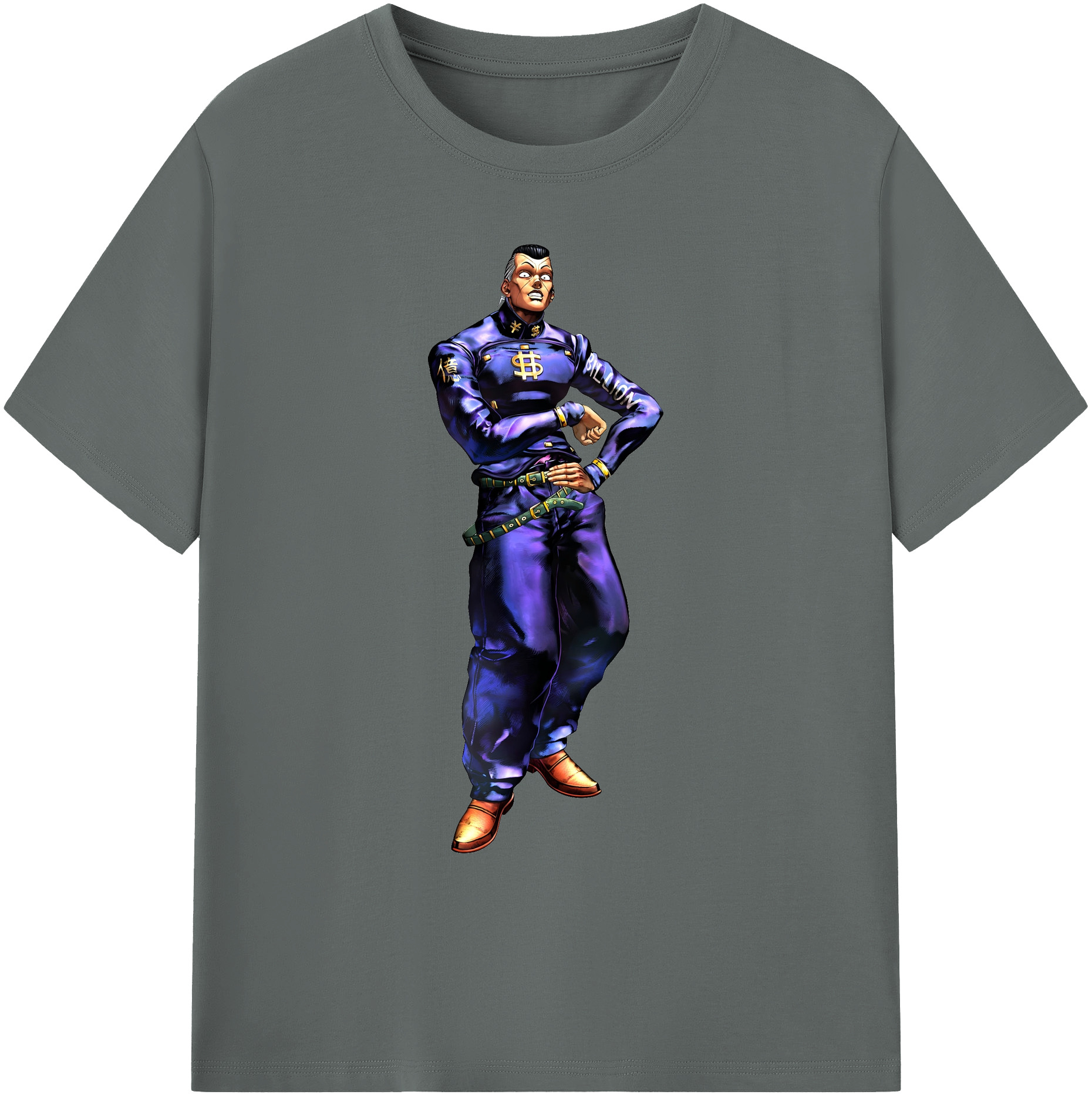 （画像用） ジョジョの奇妙な冒険 虹村億泰 にじむら おくやす JoJo's Bizarre Adventure Nijimura Okuyasu 綿100％ メンズ半袖Tシャツ｜肌触りやわらか＆通気性